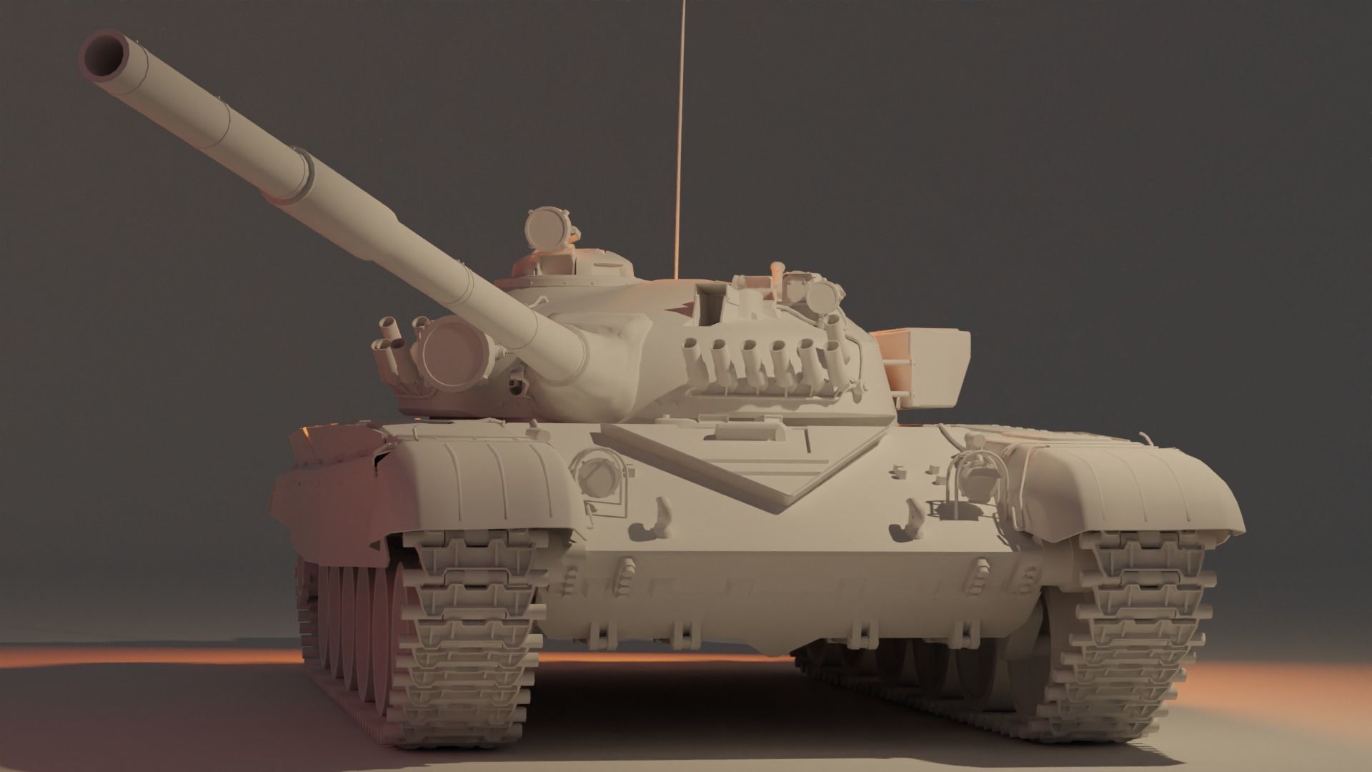 T-72M1 low poly Low-poly 3D model_2