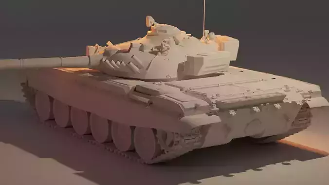 T-72M1 low poly Low-poly 3D model