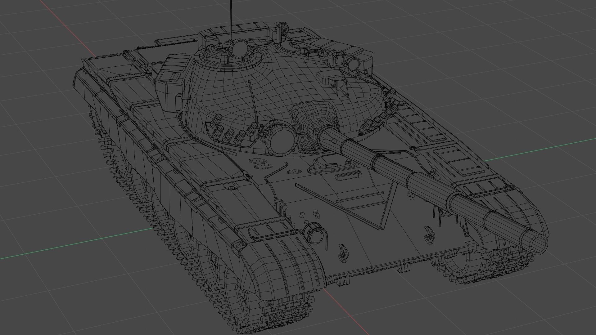T-72M1 low poly Low-poly 3D model_6