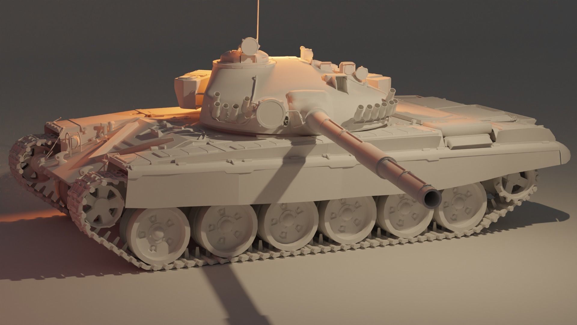 T-72M1 low poly Low-poly 3D model_3