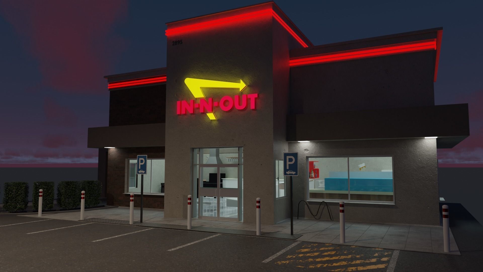 IN-N-OUT restaurant  3D model_1