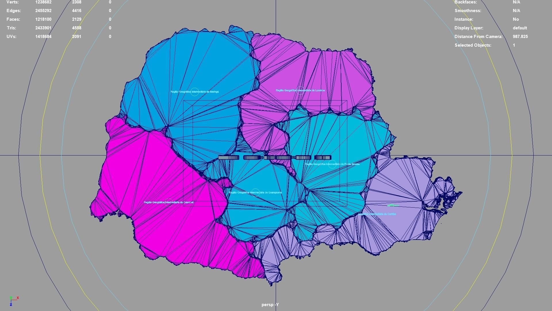 Parana  South Region  Brazil map region geography political 3D model_4
