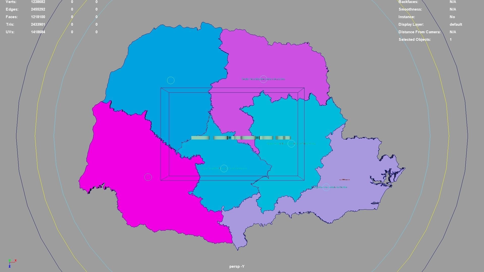 Parana  South Region  Brazil map region geography political 3D model_1