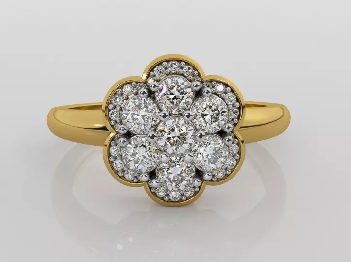 Flower Ultra light wt minimalist Women Ring 3D print model