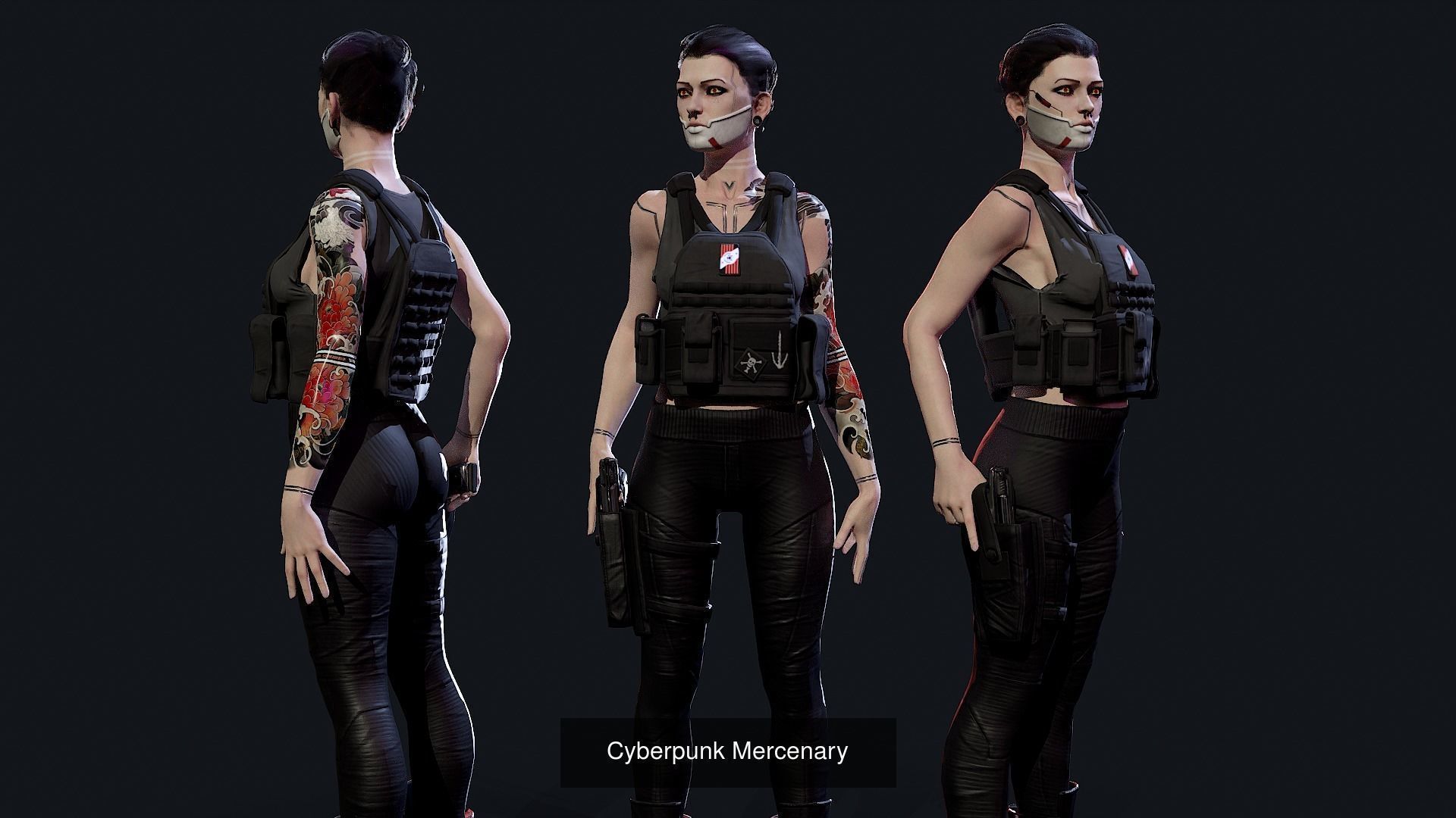 Cyberpunk characters pack 3D Model Collection_4