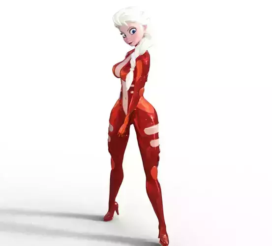 Elsa using latex suit