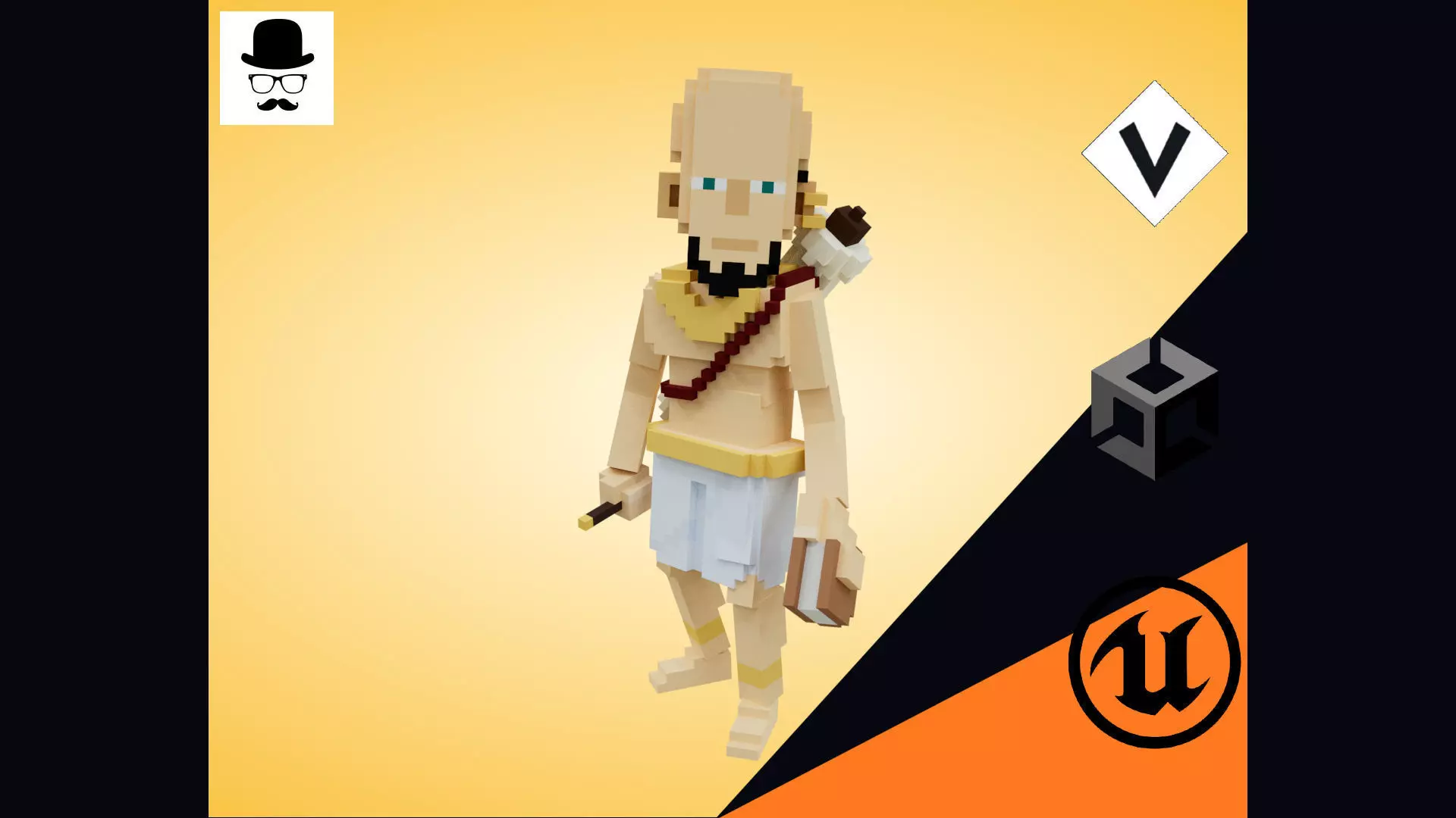 Voxel Scribe Avatar - 3D Character Low Poly Model Low-poly 3D model_0