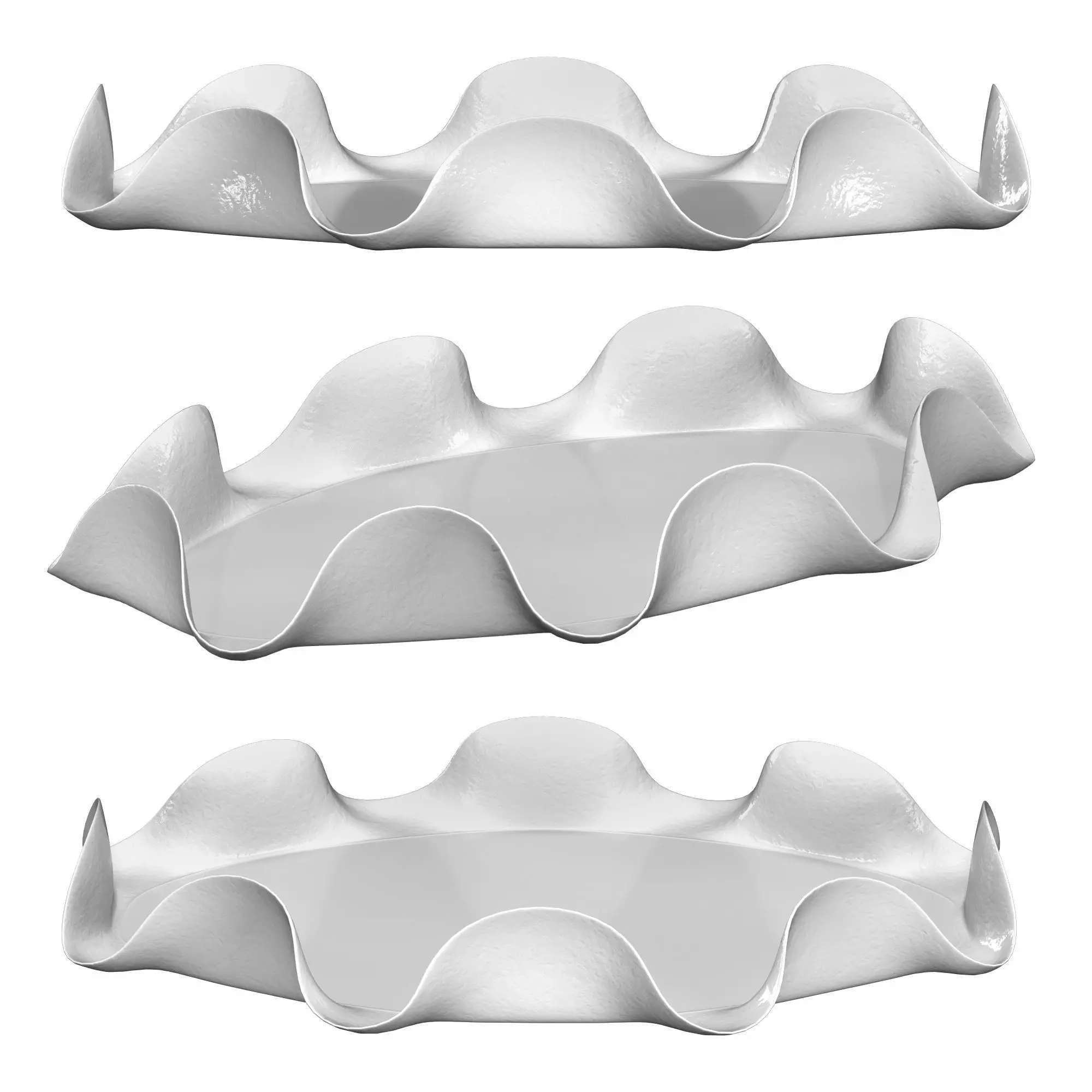 LARGE OVAL RUFFLE PLATTER 3D model