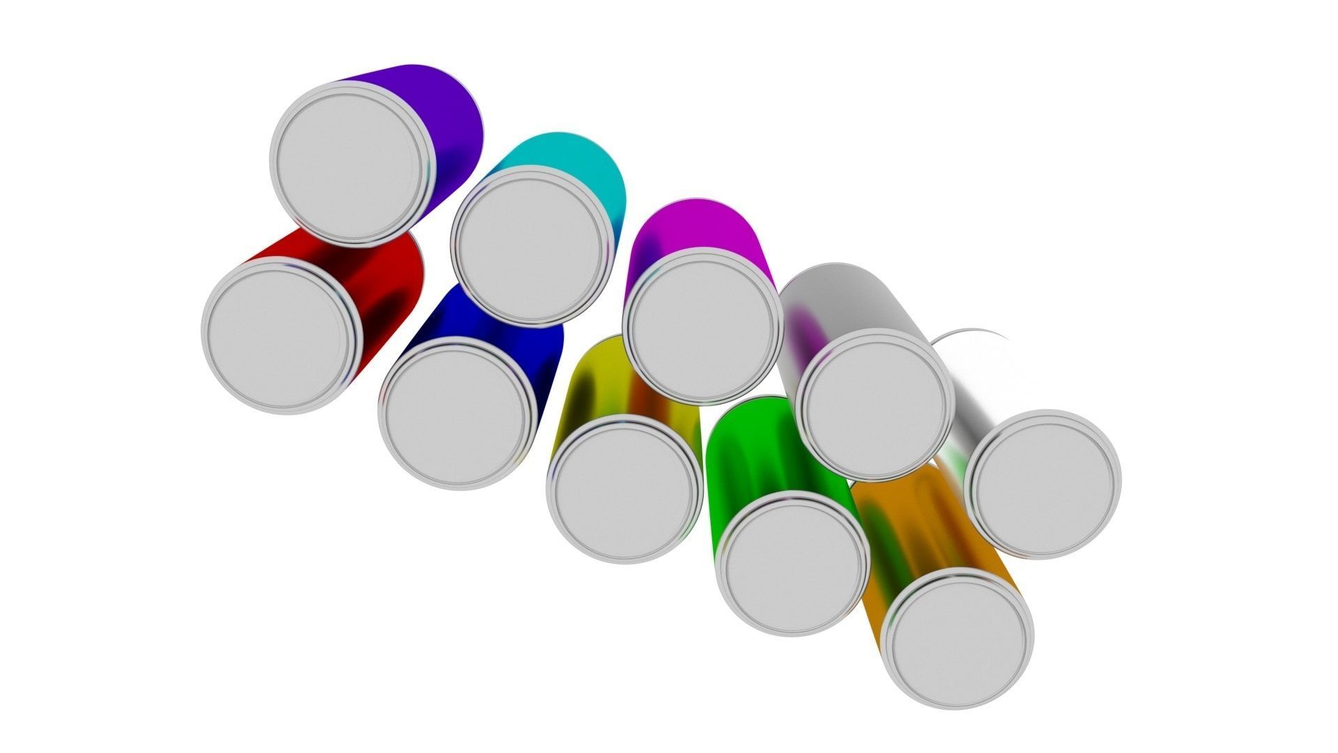 Colored Soda Cans Set 3D model_13