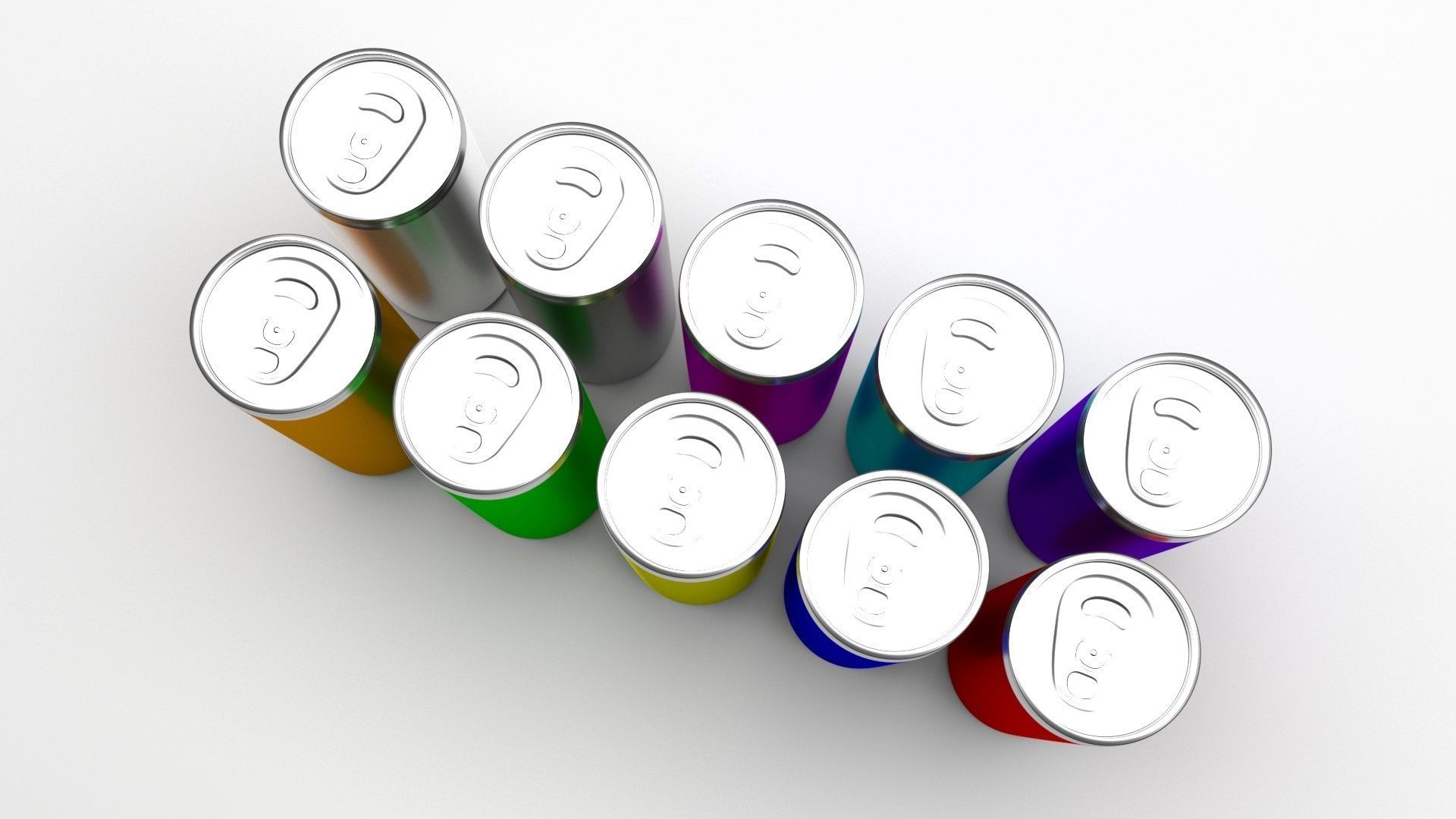 Colored Soda Cans Set 3D model_3