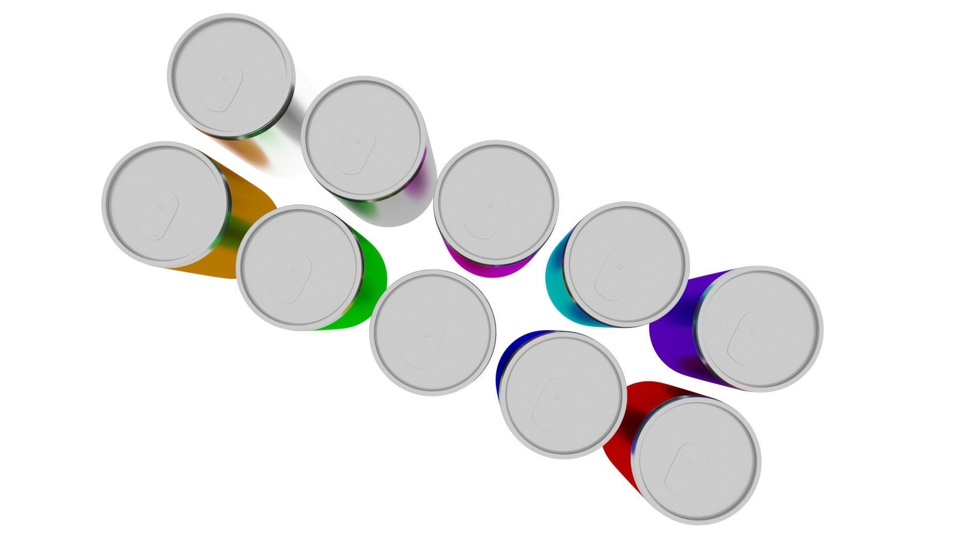 Colored Soda Cans Set 3D model_12