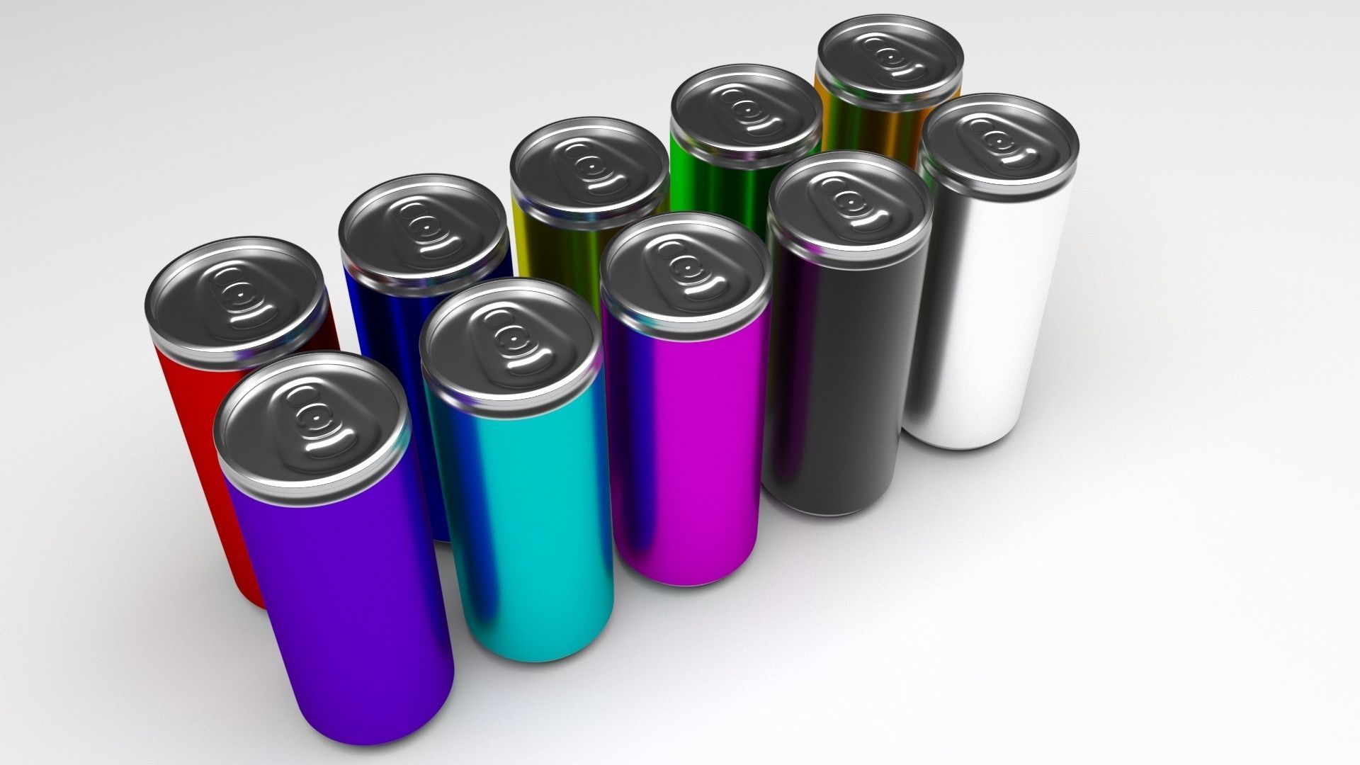 Colored Soda Cans Set 3D model_6