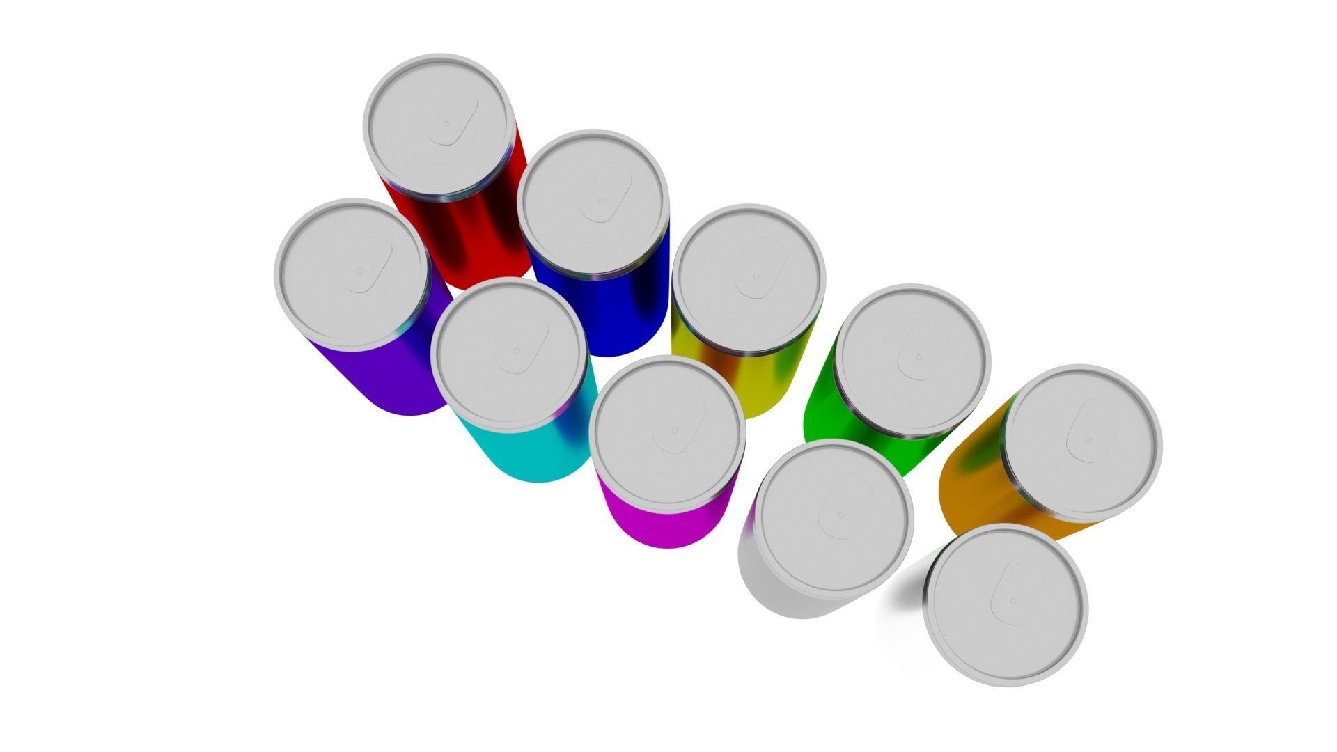 Colored Soda Cans Set 3D model_10