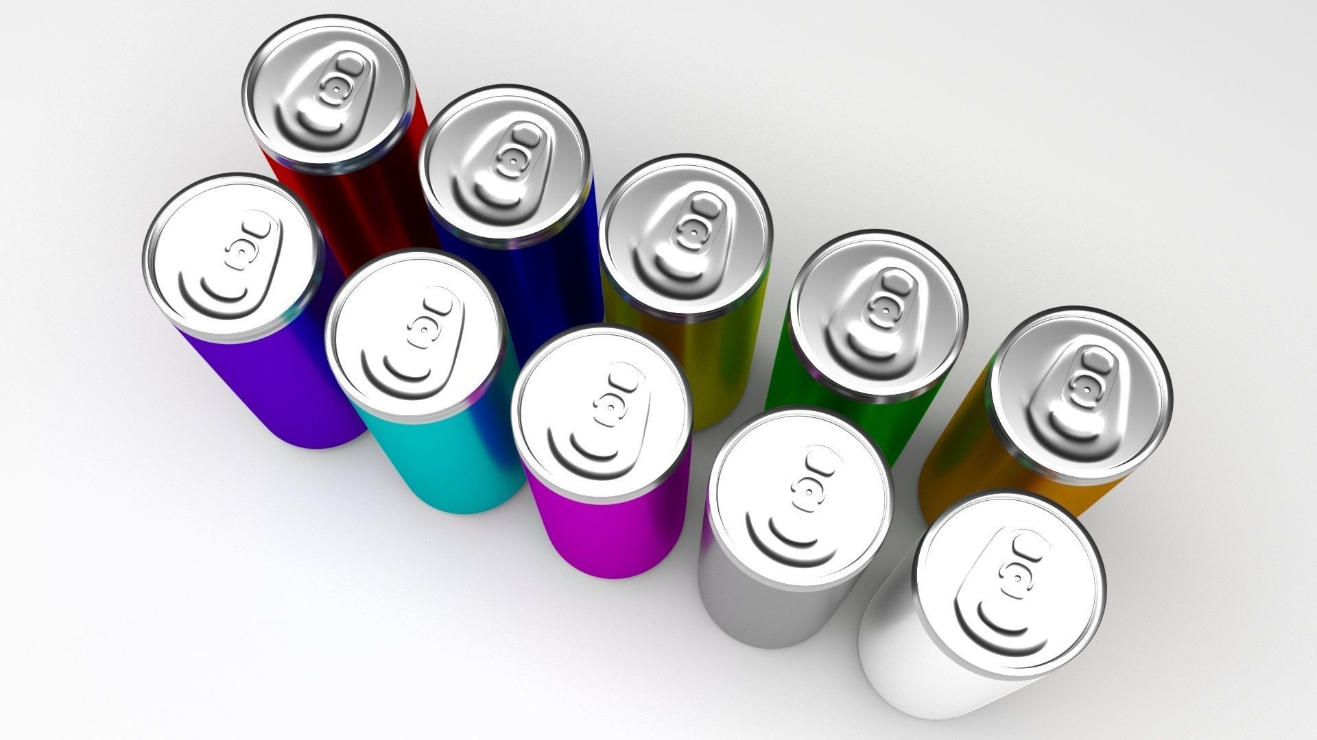 Colored Soda Cans Set 3D model_1