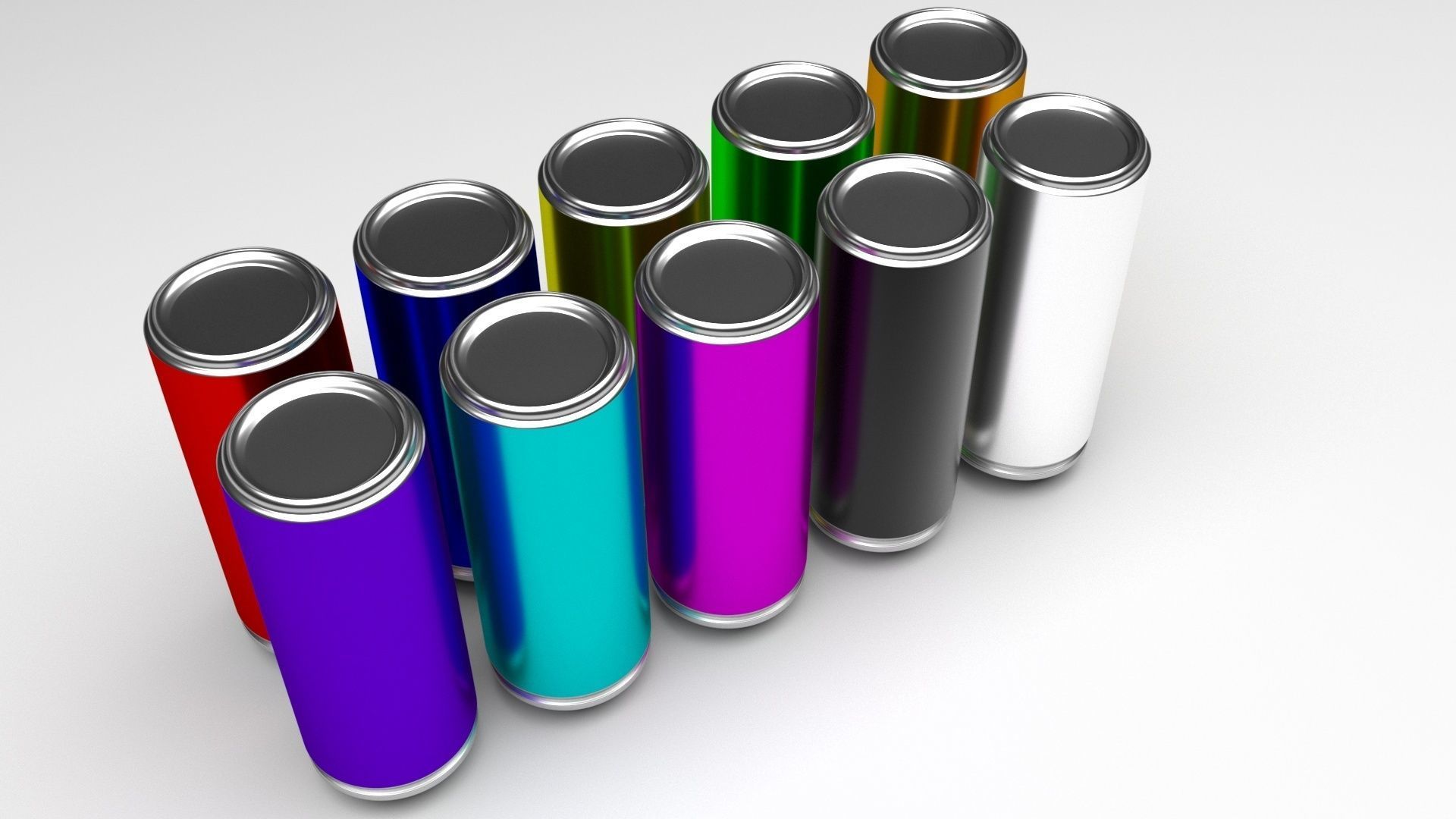 Colored Soda Cans Set 3D model_5