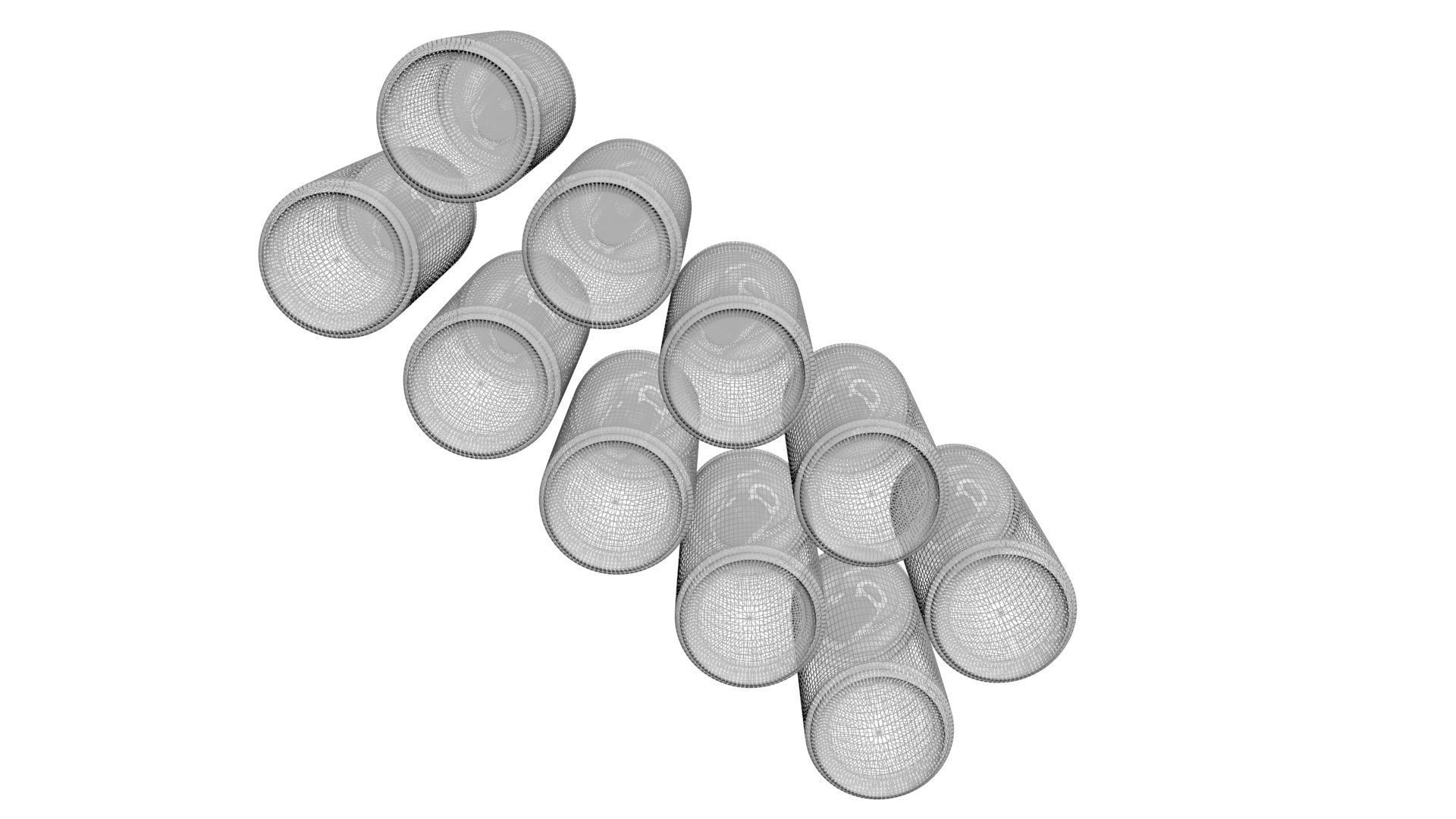 Colored Soda Cans Set 3D model_23