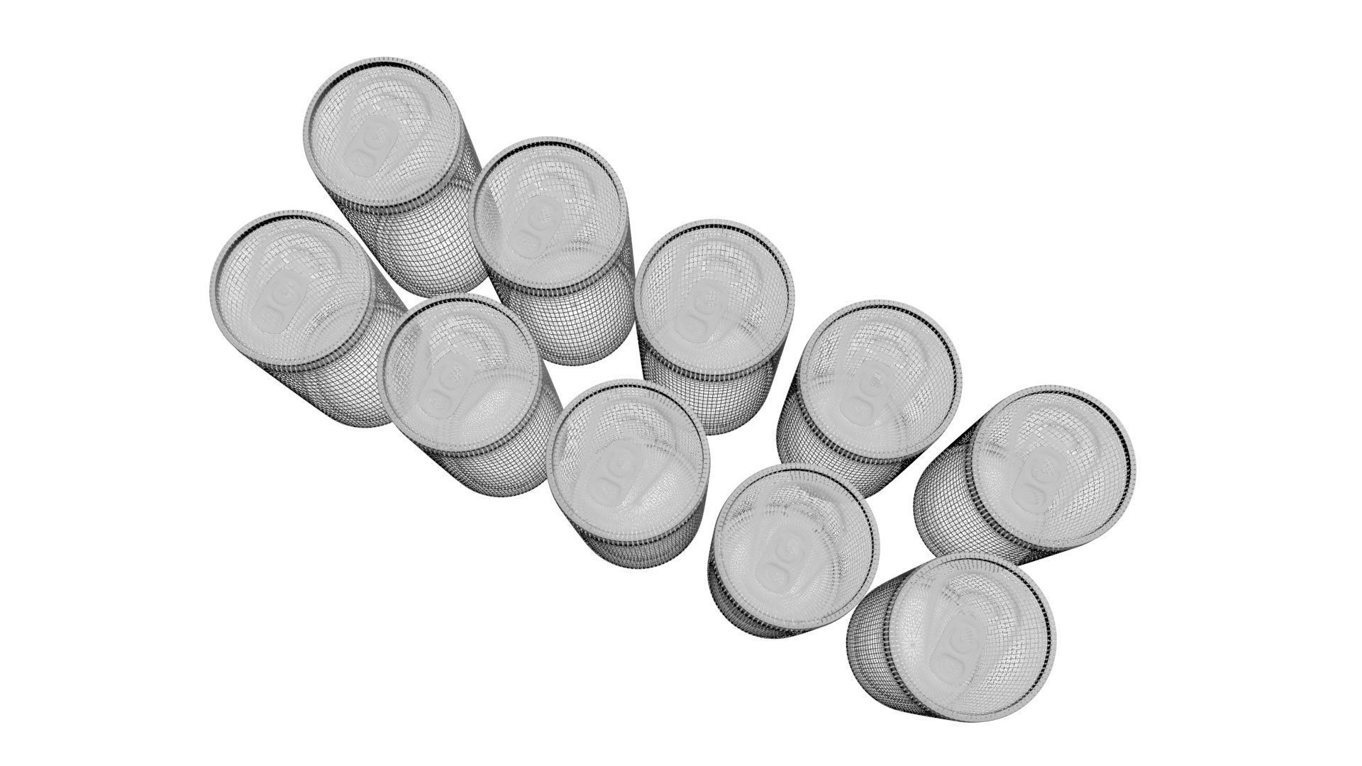 Colored Soda Cans Set 3D model_22