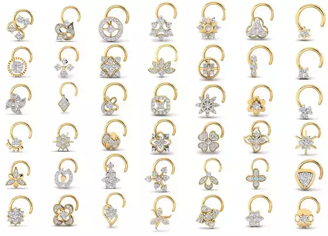 286 Nose pin 3dm details collection set