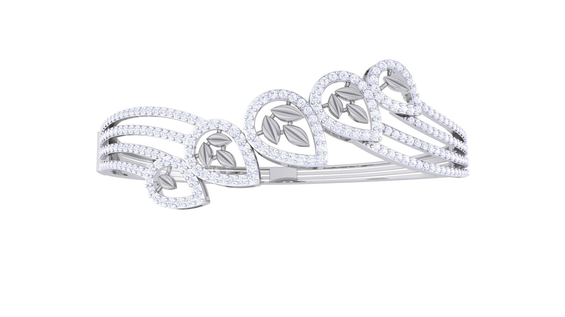 Flower High Jewelry Italian Diamond Bracelets 3dm stl obj gltf 3D print model_8