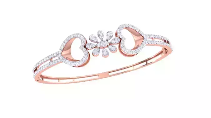 Heart Binds Flower High Jewelry Italian Diamond Bracelets 3dm