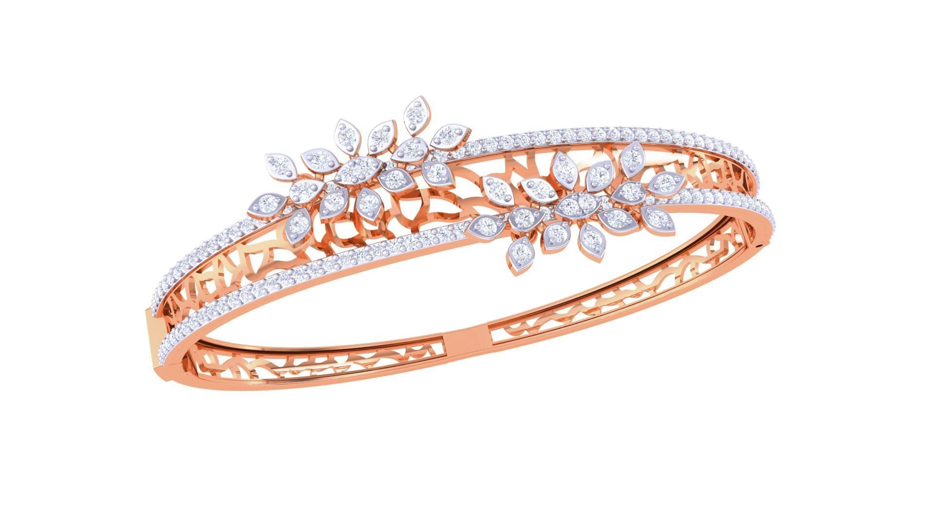 Ultra Vision Leaves on Wire Mesh High Jewelry Italian Diamond 3D print model_5