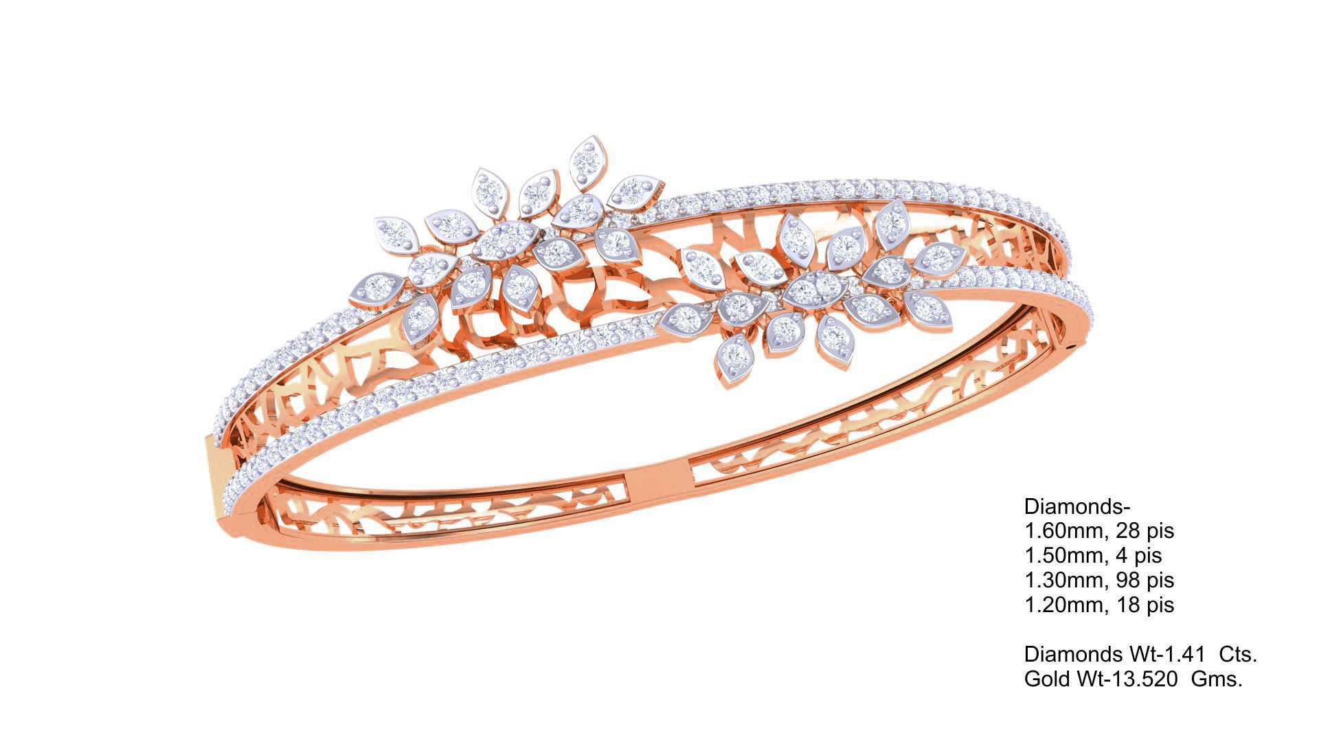 Ultra Vision Leaves on Wire Mesh High Jewelry Italian Diamond 3D print model_1