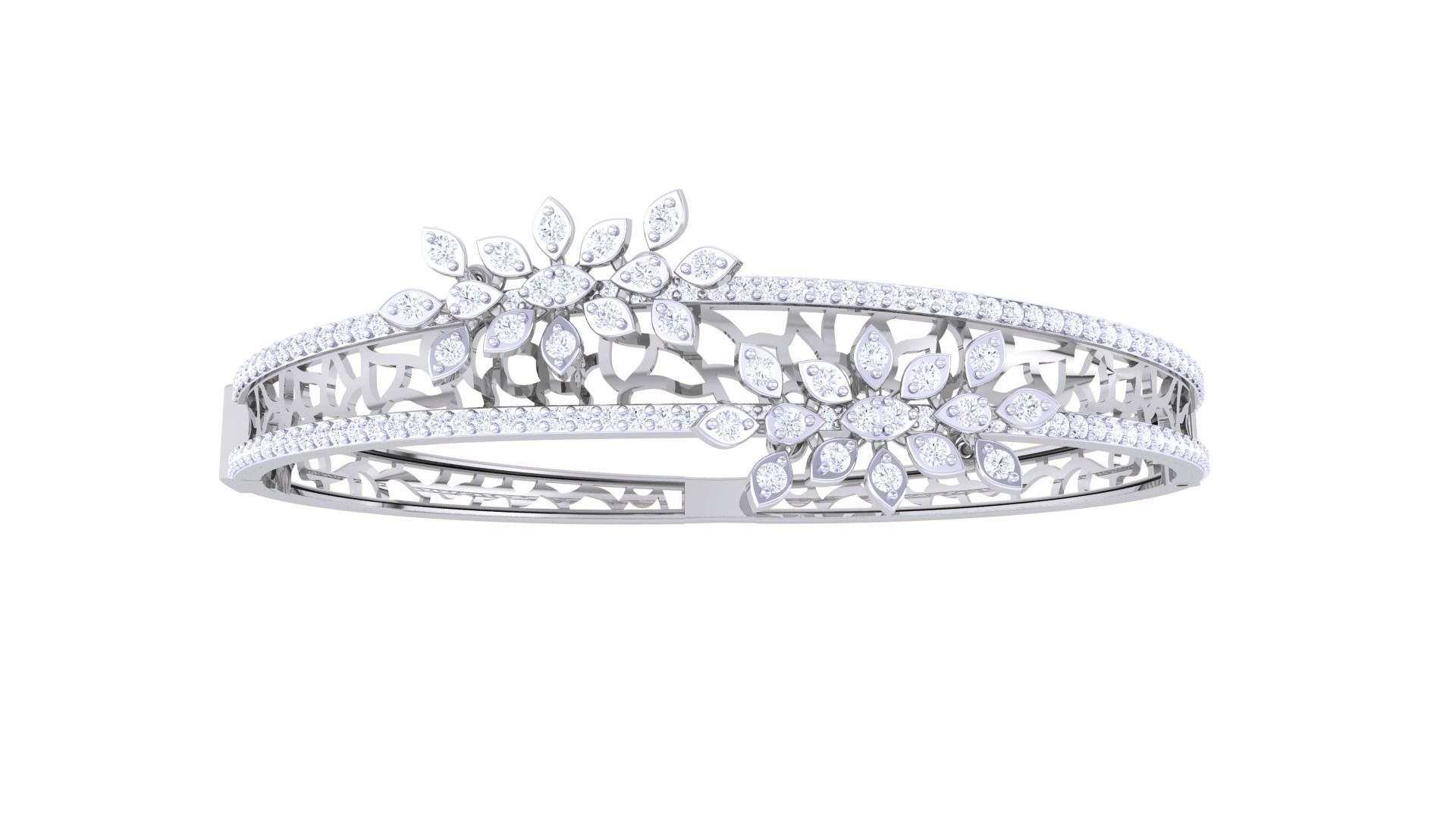 Ultra Vision Leaves on Wire Mesh High Jewelry Italian Diamond 3D print model_9