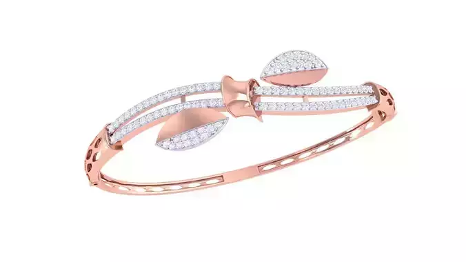 Bi Leaves High Jewelry Italian Diamond Bracelets 3dm stl obj  3D print model