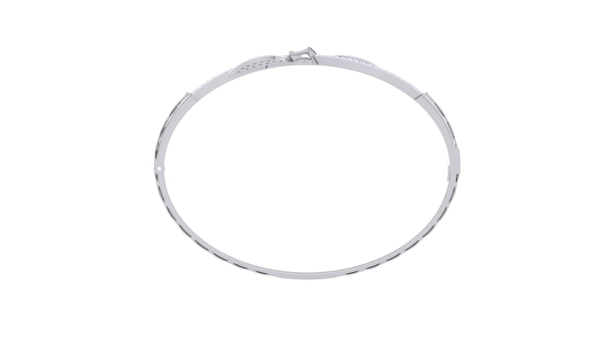 Bi Leaves High Jewelry Italian Diamond Bracelets 3dm stl obj  3D print model_11