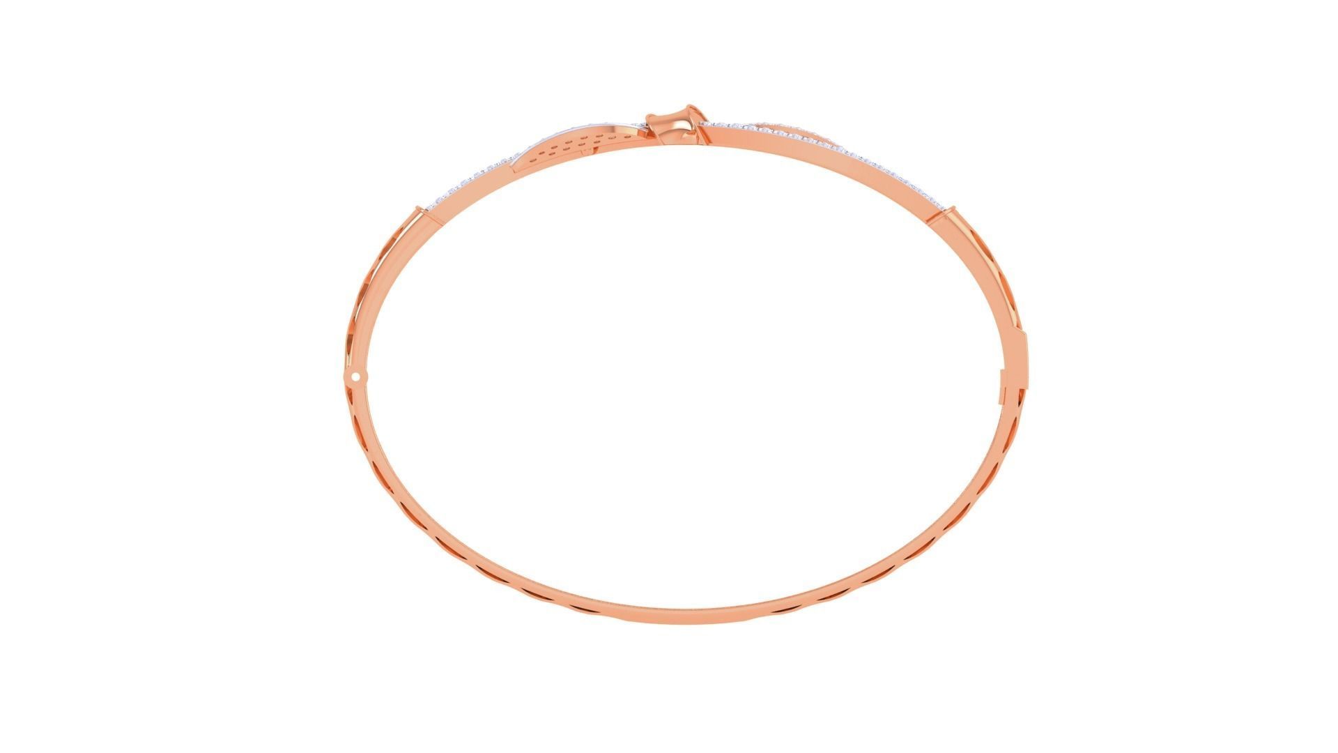 Bi Leaves High Jewelry Italian Diamond Bracelets 3dm stl obj  3D print model_12