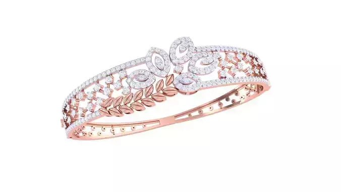 Leaves High Jewelry Italian Diamond Bracelets 3dm stl obj gltf