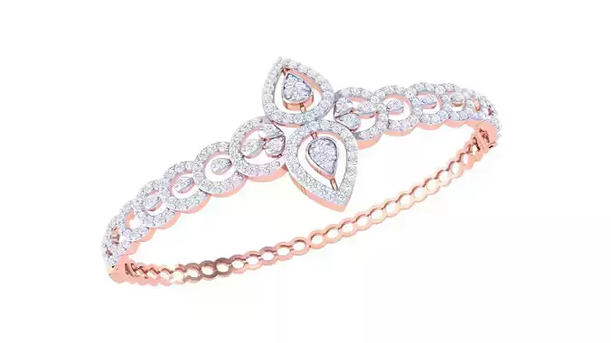 Flower and Leaves Garden High Jewelry Italian Diamond Bracelets