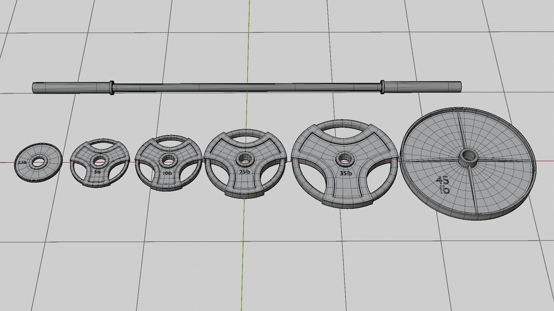 Weights Low-poly 3D model_2