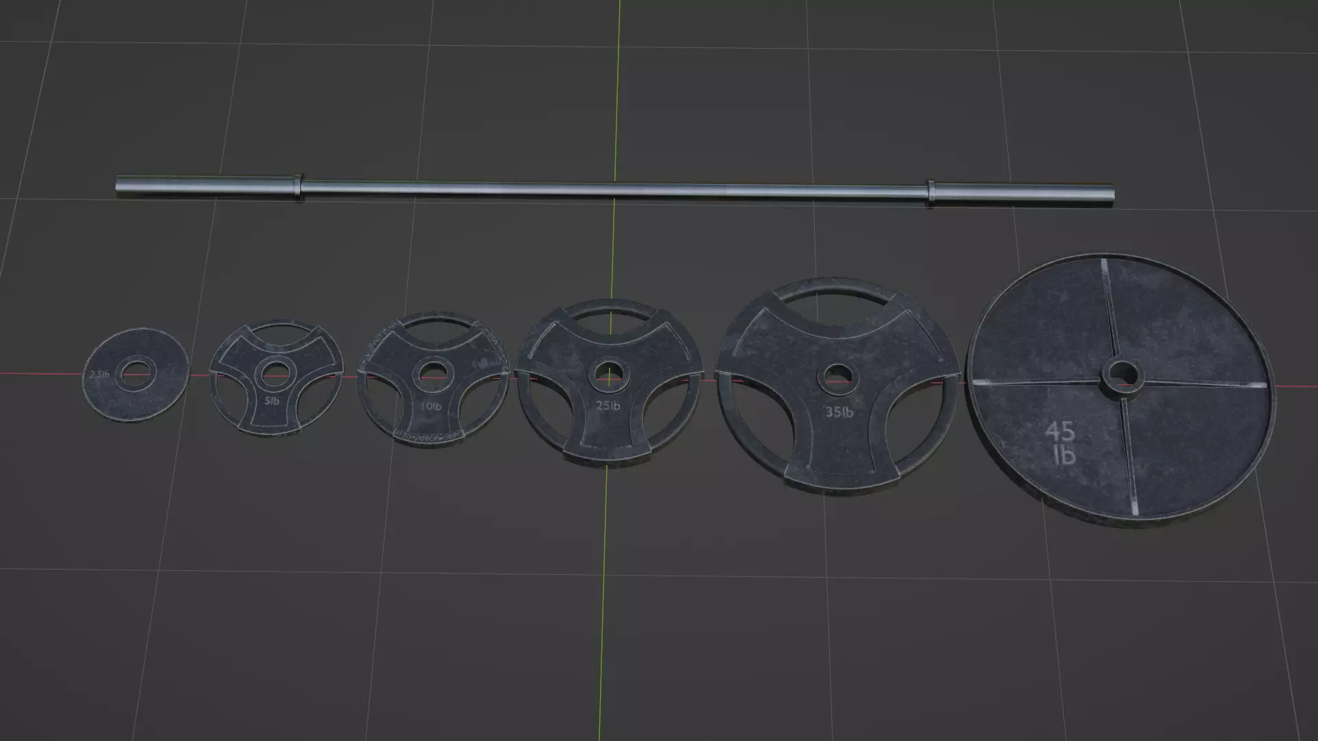 Weights Low-poly 3D model_0
