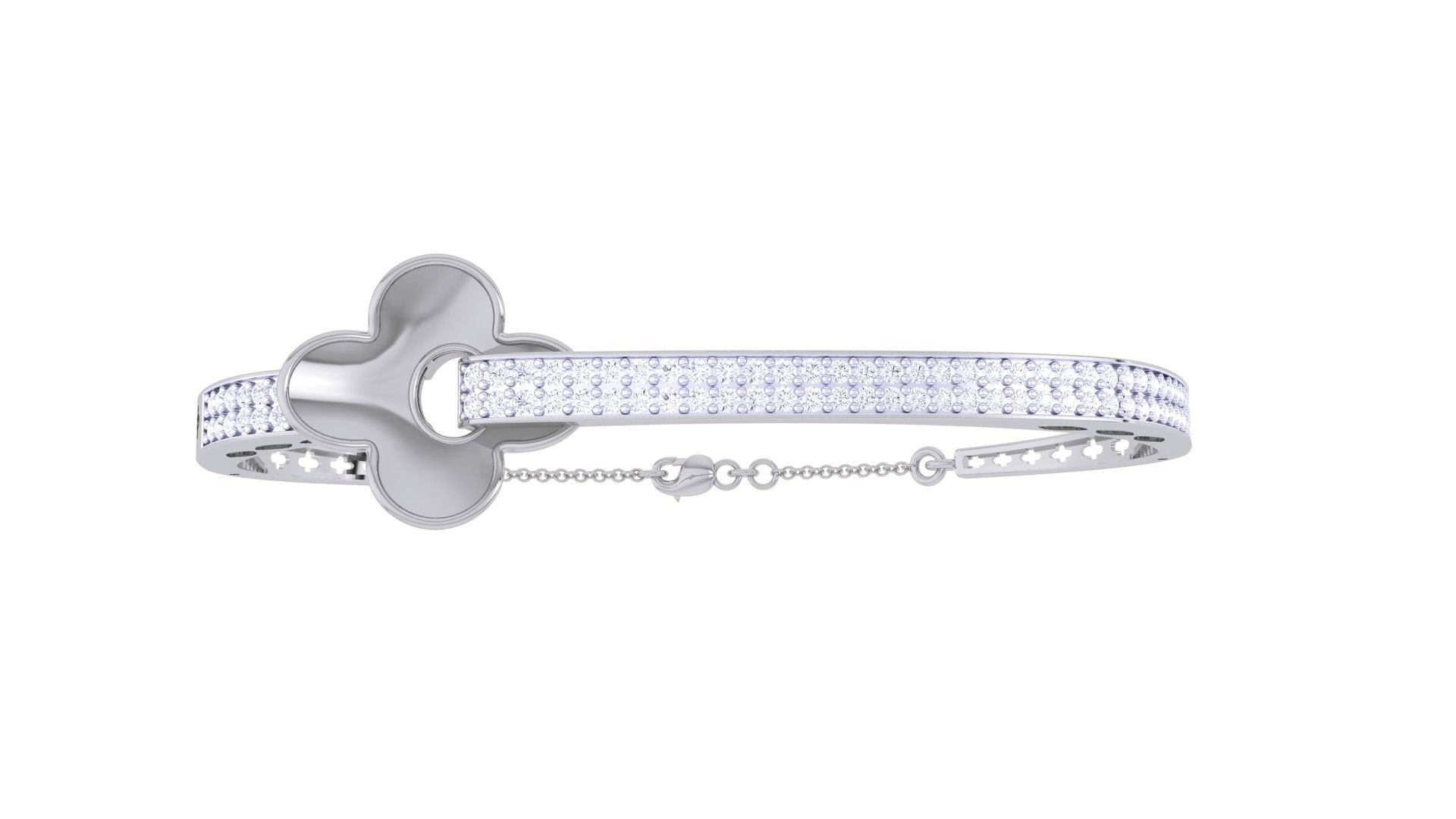 Flower High Jewelry Italian Diamond Bracelets 3dm stl obj gltf 3D print model_8