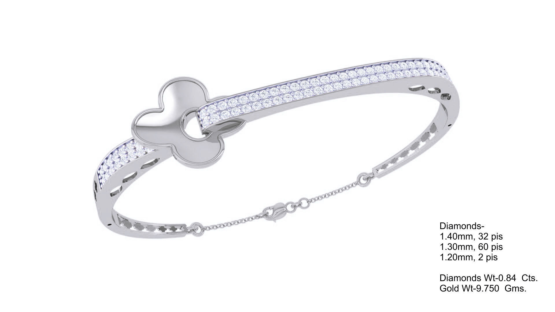 Flower High Jewelry Italian Diamond Bracelets 3dm stl obj gltf 3D print model_2