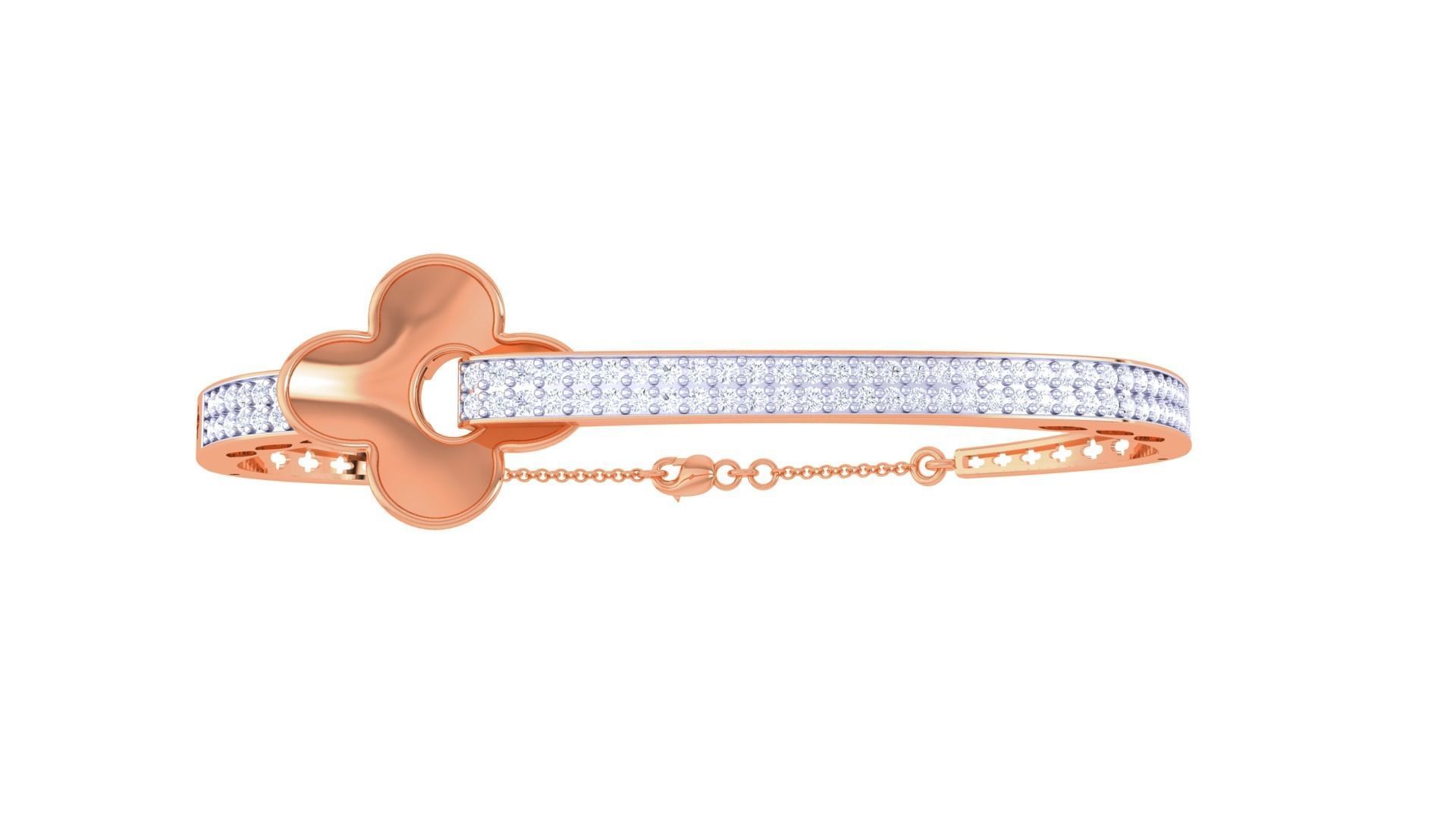 Flower High Jewelry Italian Diamond Bracelets 3dm stl obj gltf 3D print model_9