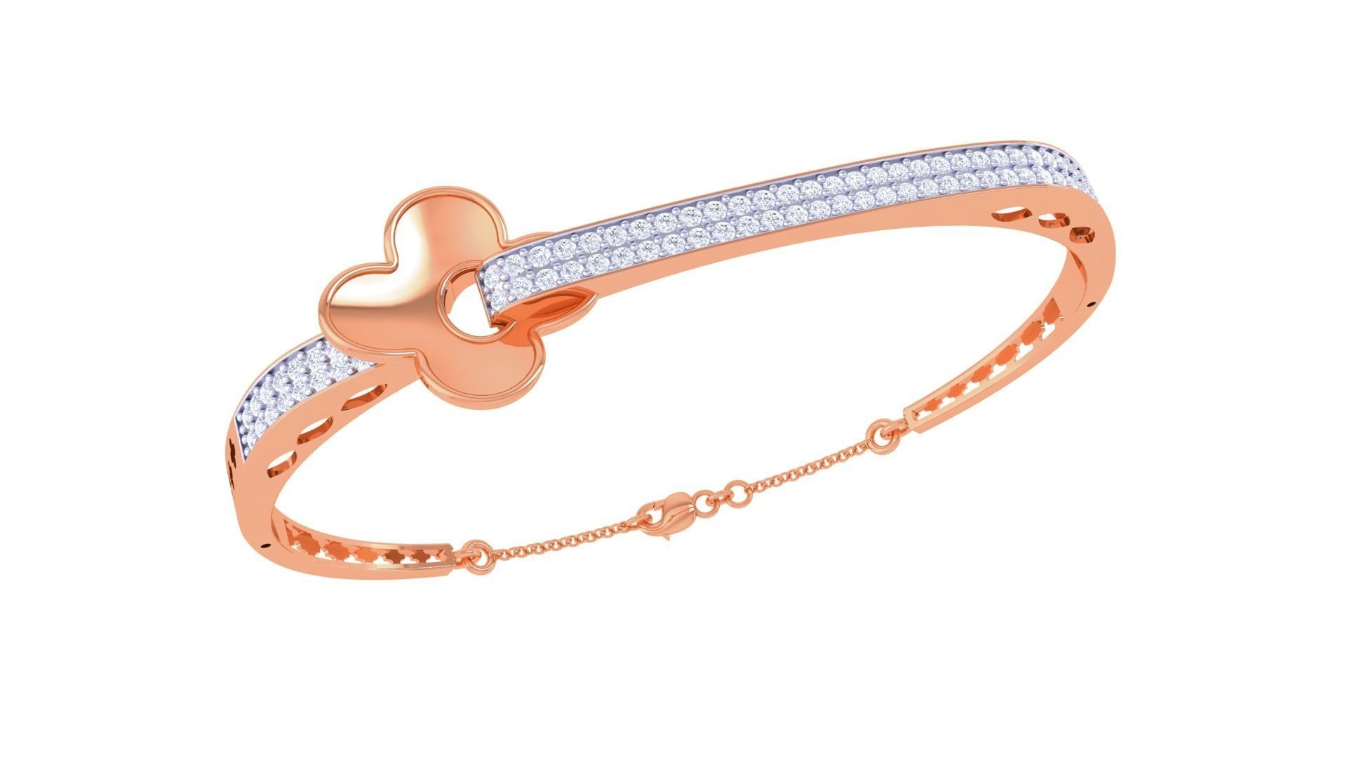 Flower High Jewelry Italian Diamond Bracelets 3dm stl obj gltf 3D print model_6