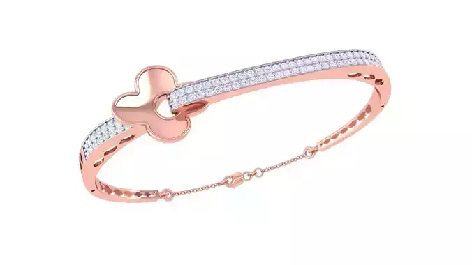 Flower High Jewelry Italian Diamond Bracelets 3dm stl obj gltf