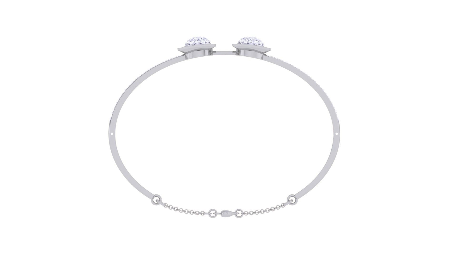 Bi Flower High Jewelry Italian Diamond Bracelets 3dm stl obj 3D print model_10