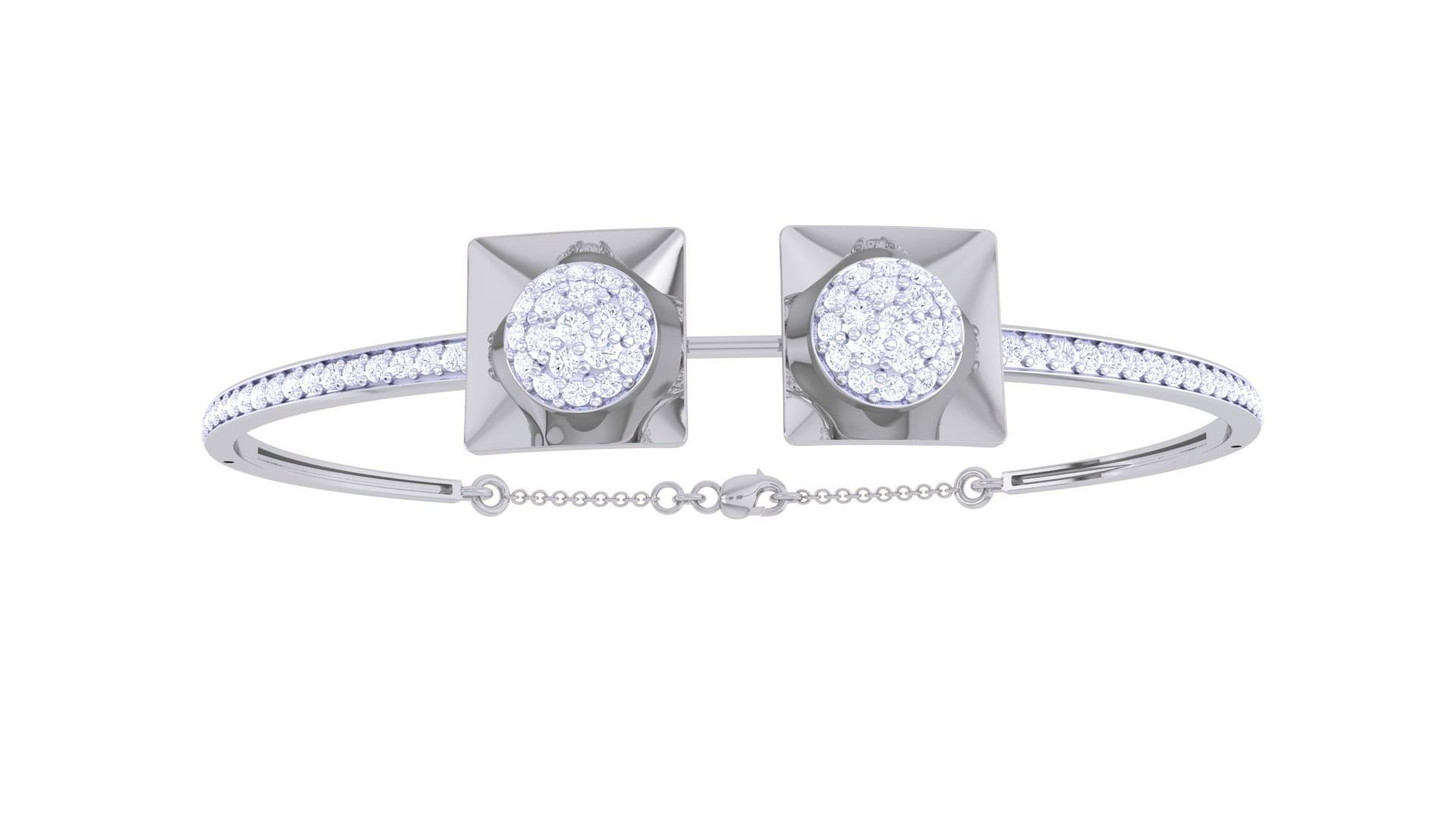 Bi Flower High Jewelry Italian Diamond Bracelets 3dm stl obj 3D print model_7