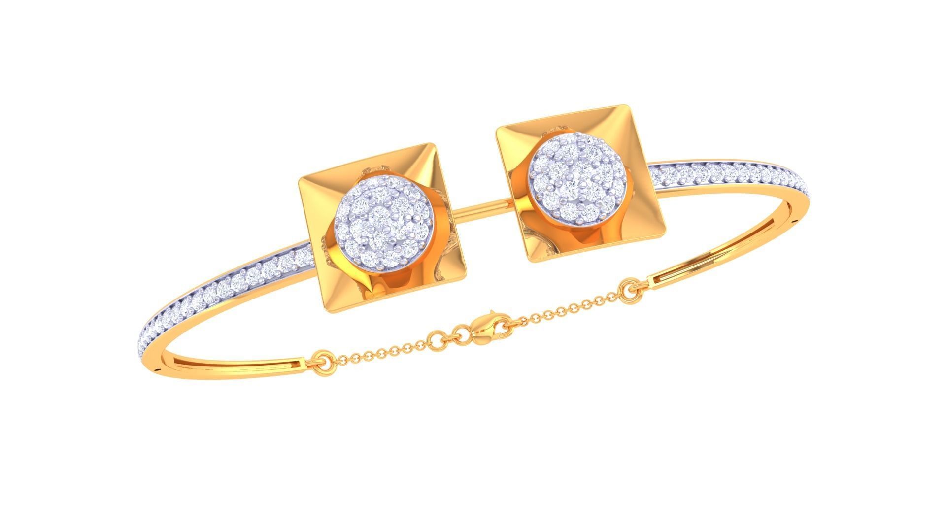 Bi Flower High Jewelry Italian Diamond Bracelets 3dm stl obj 3D print model_5