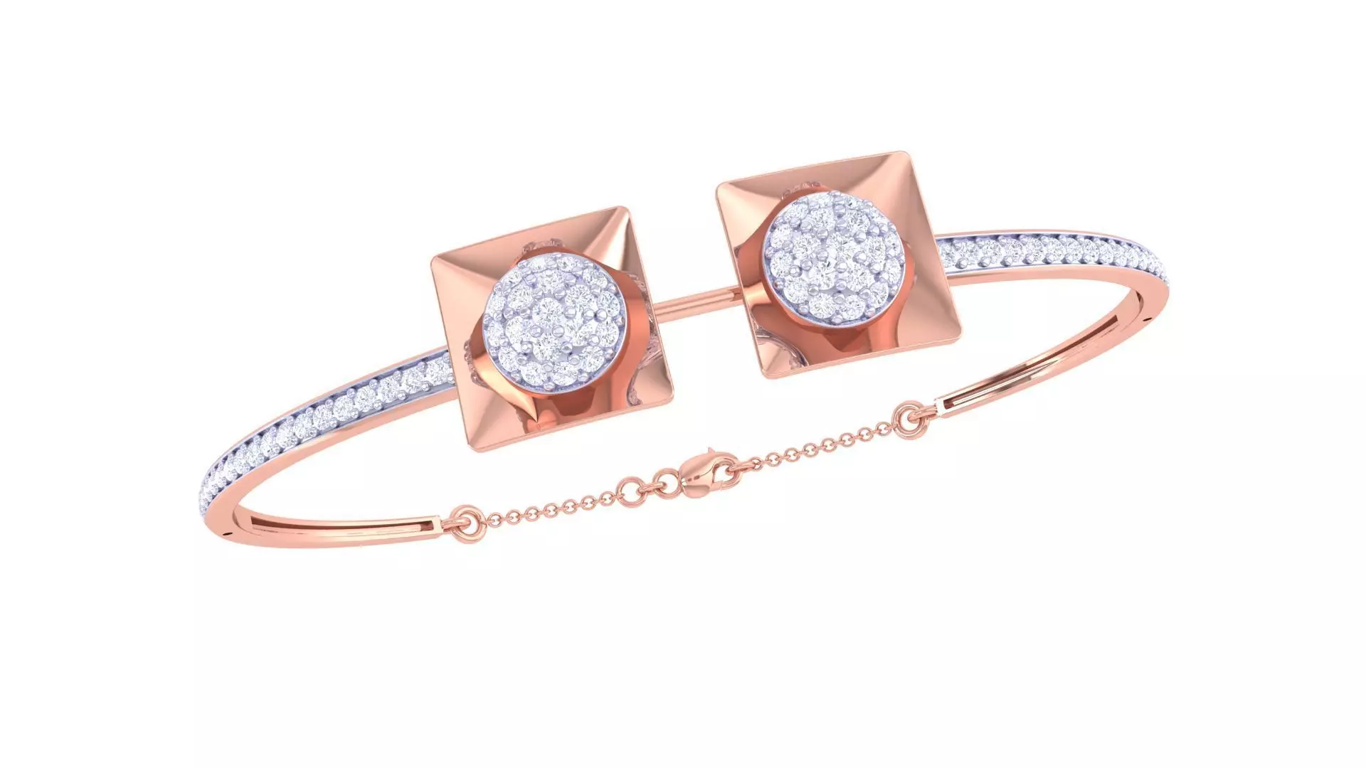 Bi Flower High Jewelry Italian Diamond Bracelets 3dm stl obj 3D print model_0