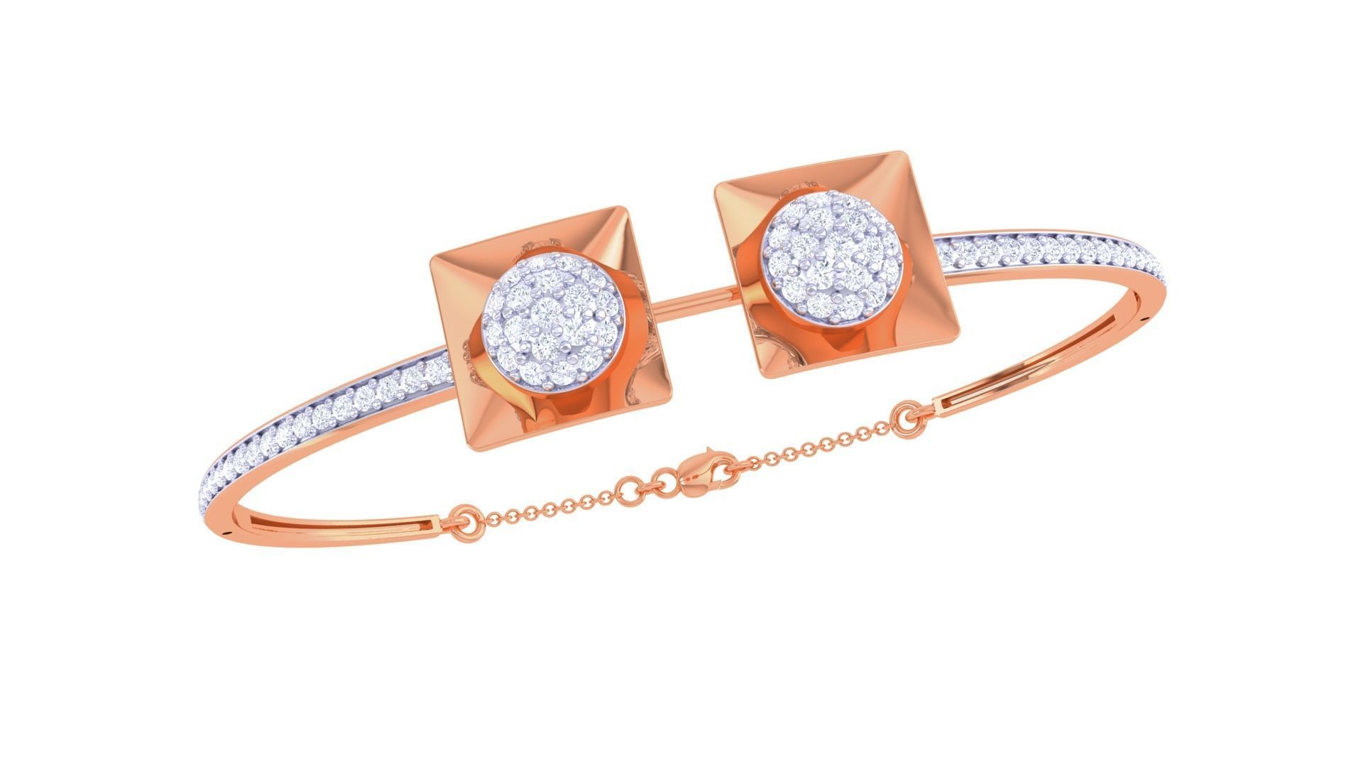 Bi Flower High Jewelry Italian Diamond Bracelets 3dm stl obj 3D print model_6