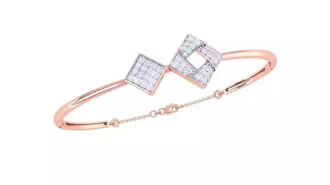 Square Minimalist   Italian Diamond Bracelets 3dm stl obj gltf
