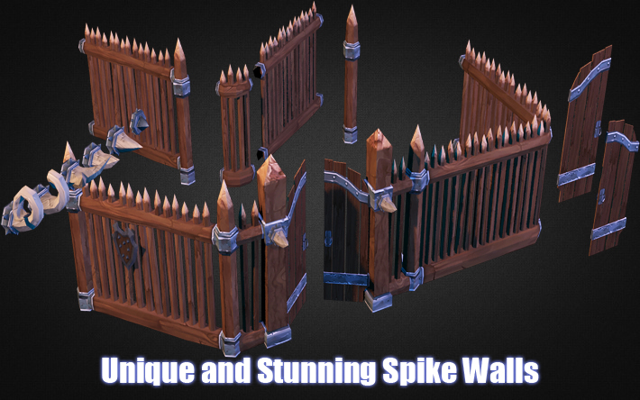 Wooden Fortress Builder Pack Low-poly 3D model_2