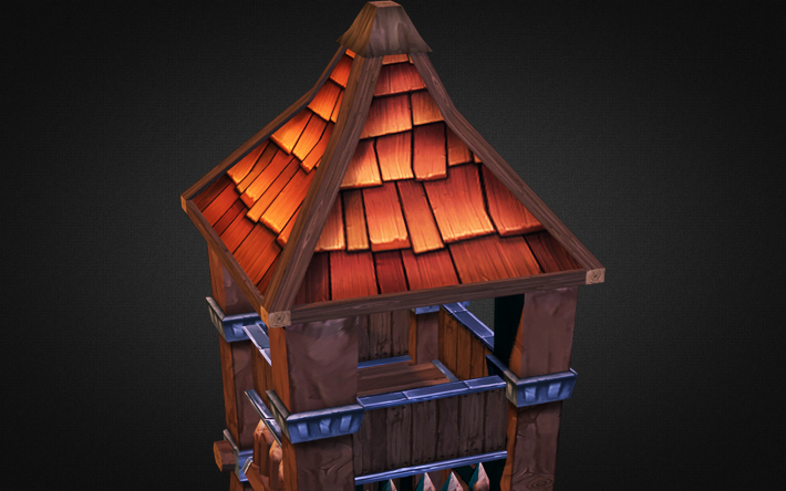 Wooden Fortress Builder Pack Low-poly 3D model_7