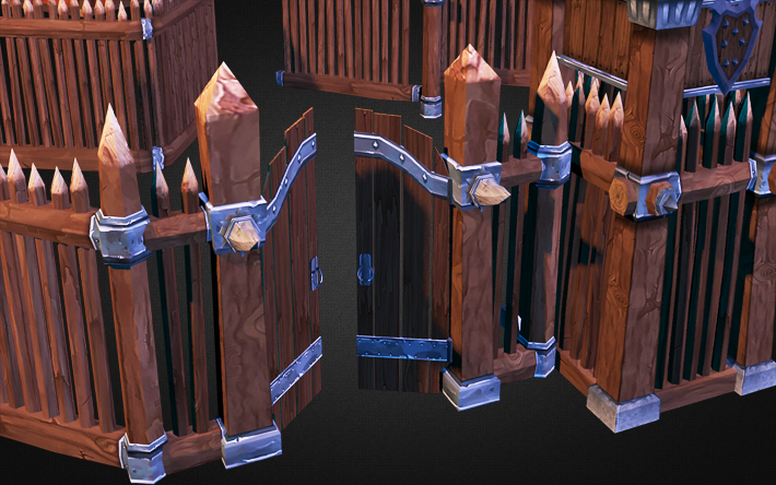 Wooden Fortress Builder Pack Low-poly 3D model_3