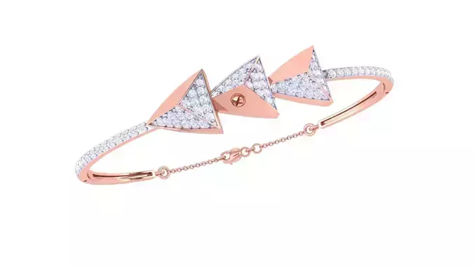 Tri Pyramid High Jewelry Italian Diamond Bracelets 3dm stl obj