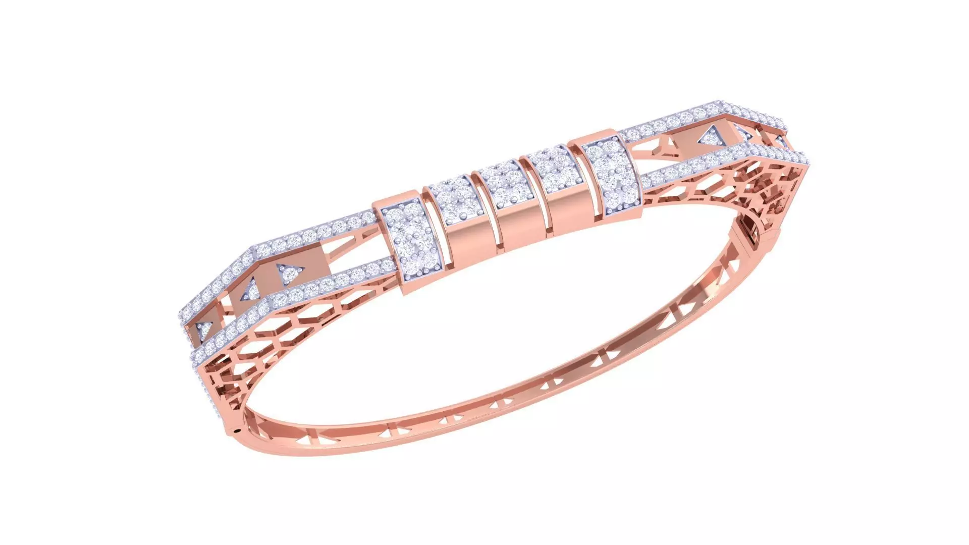 Ultra Vision Wire Mesh High Jewelry Italian Diamond Bracelets 3D print model_0